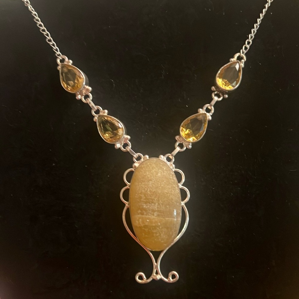 925 STERLING and HONEY ONYX necklace